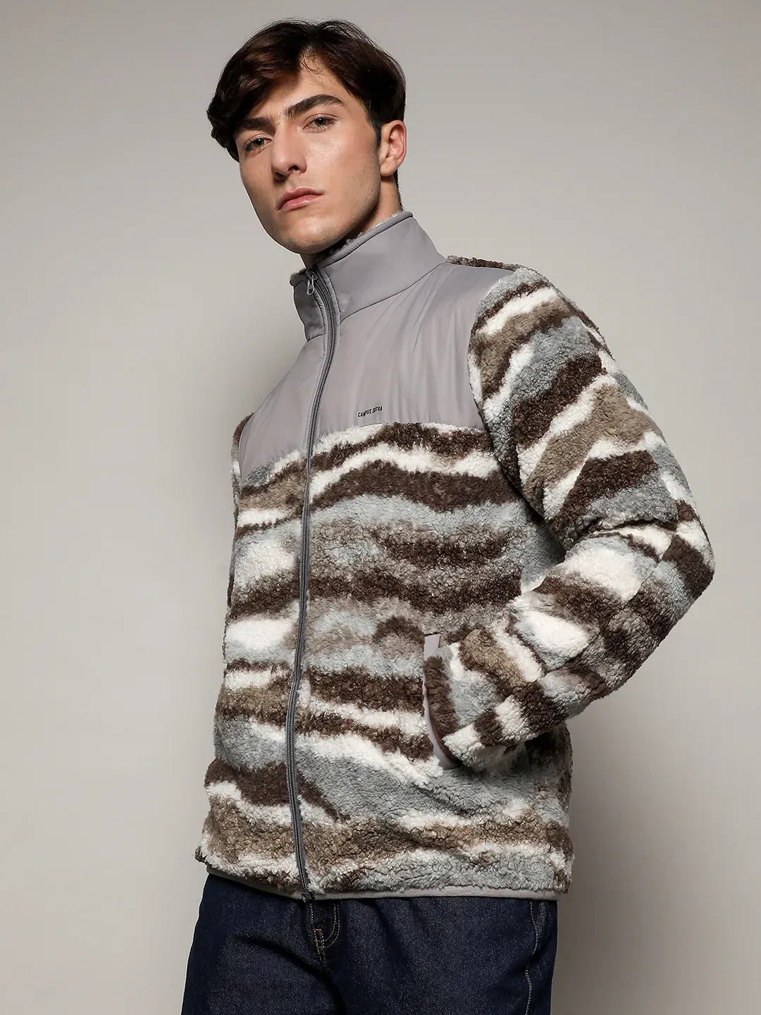 Camouflage Sherpa Zip-Front Jacket - Image 3