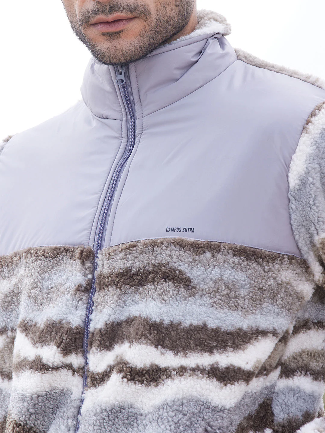 Camouflage Sherpa Zip-Front Jacket - Image 7
