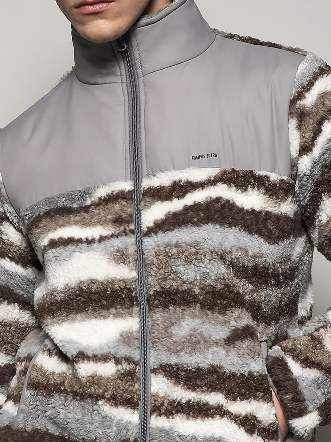 Camouflage Sherpa Zip-Front Jacket - Image 7