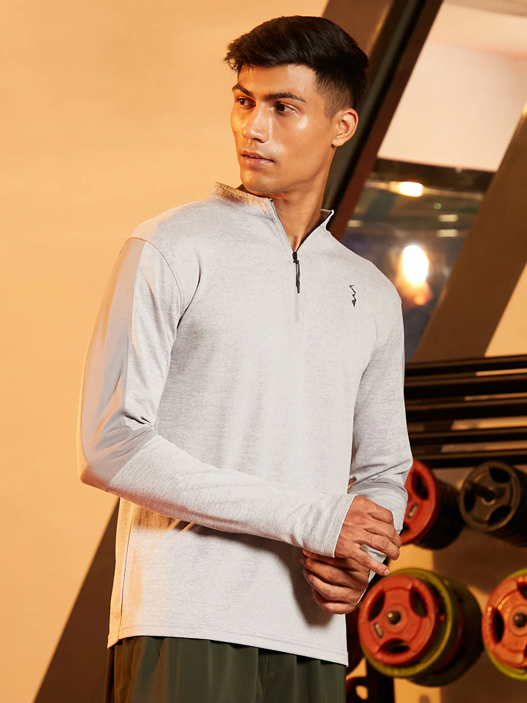 Heathered Self-Design Activewear T-Shirt - Image 2