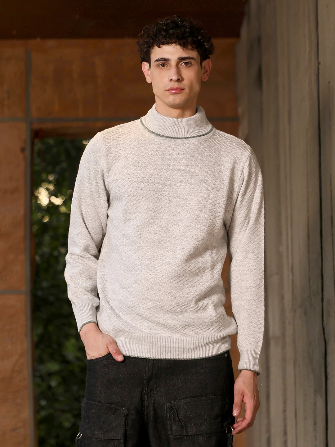 Herringbone Textured Pullover Sweater - Image 17