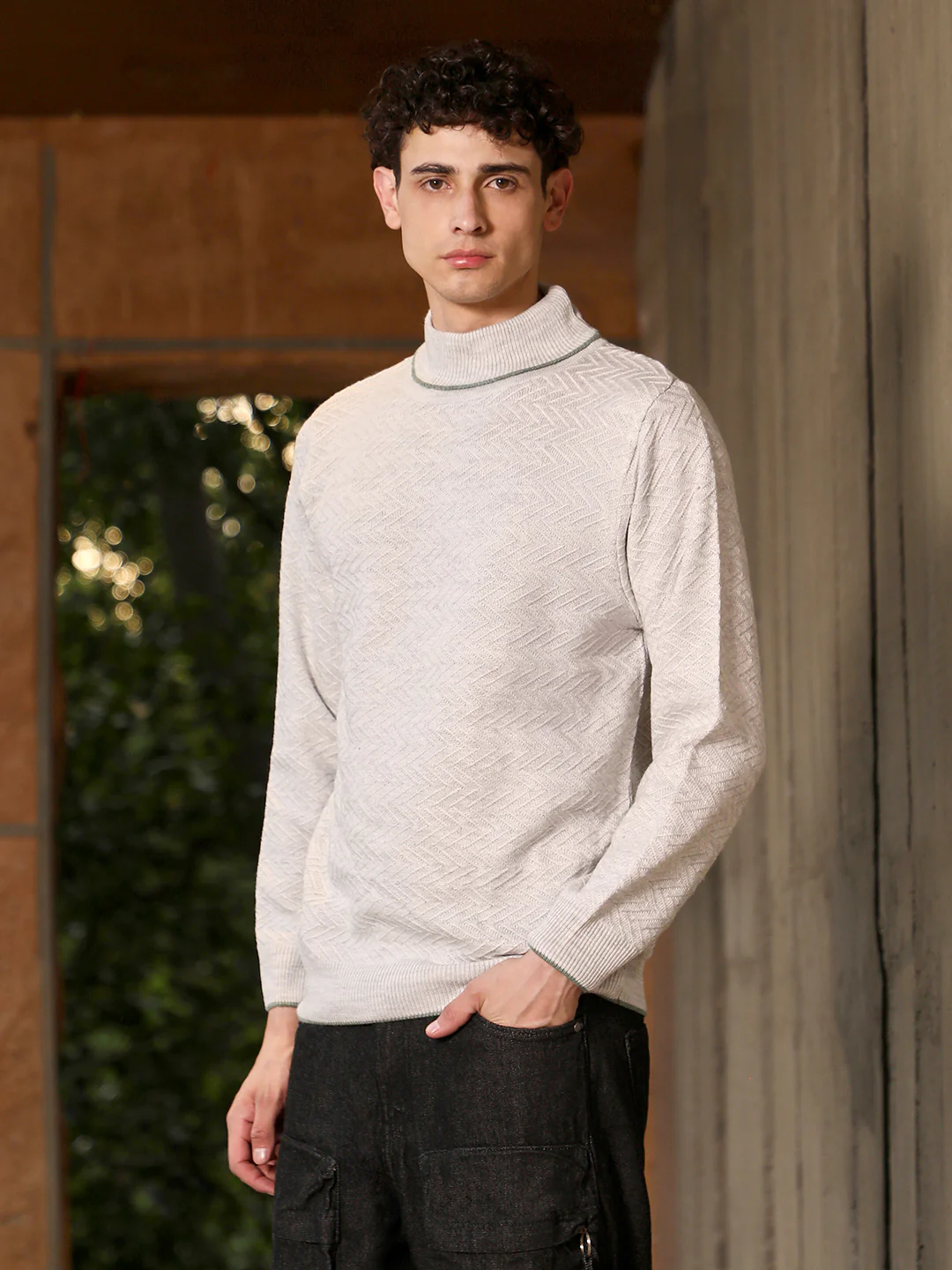 Herringbone Textured Pullover Sweater - Image 18