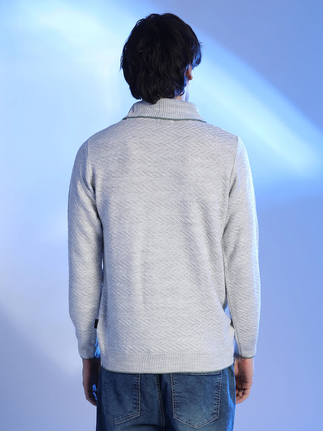 Herringbone Textured Pullover Sweater - Image 4