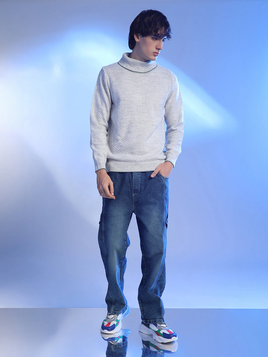 Herringbone Textured Pullover Sweater - Image 5