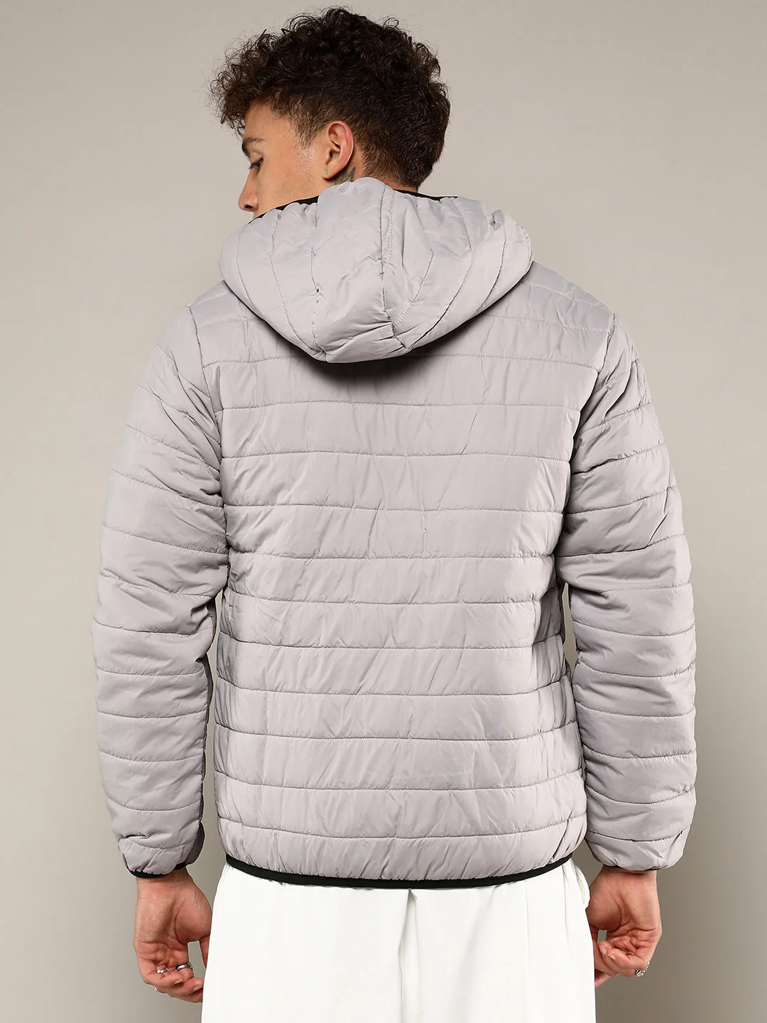 Puffer Jacket With Contrast Zipper - Image 4