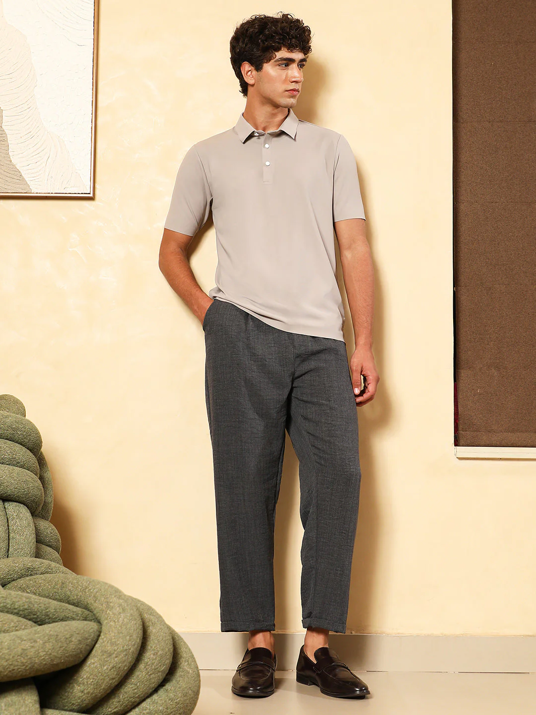 Seamless Grid Polo T-Shirt - Image 5