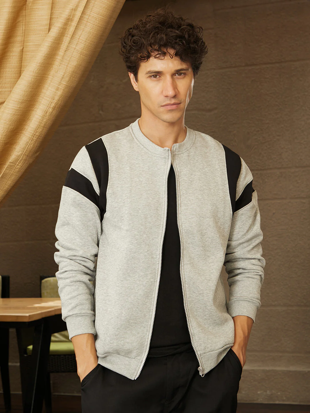 Zip-Front Jacket With Contrast Detail - Image 2