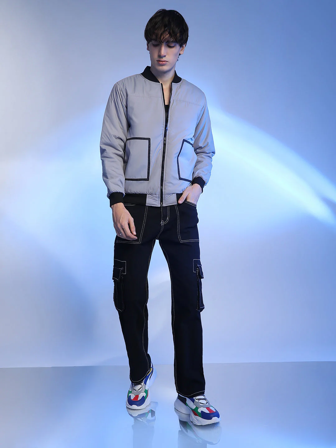 Zip-Front Puffer Jacket With Contrast Detail - Image 5