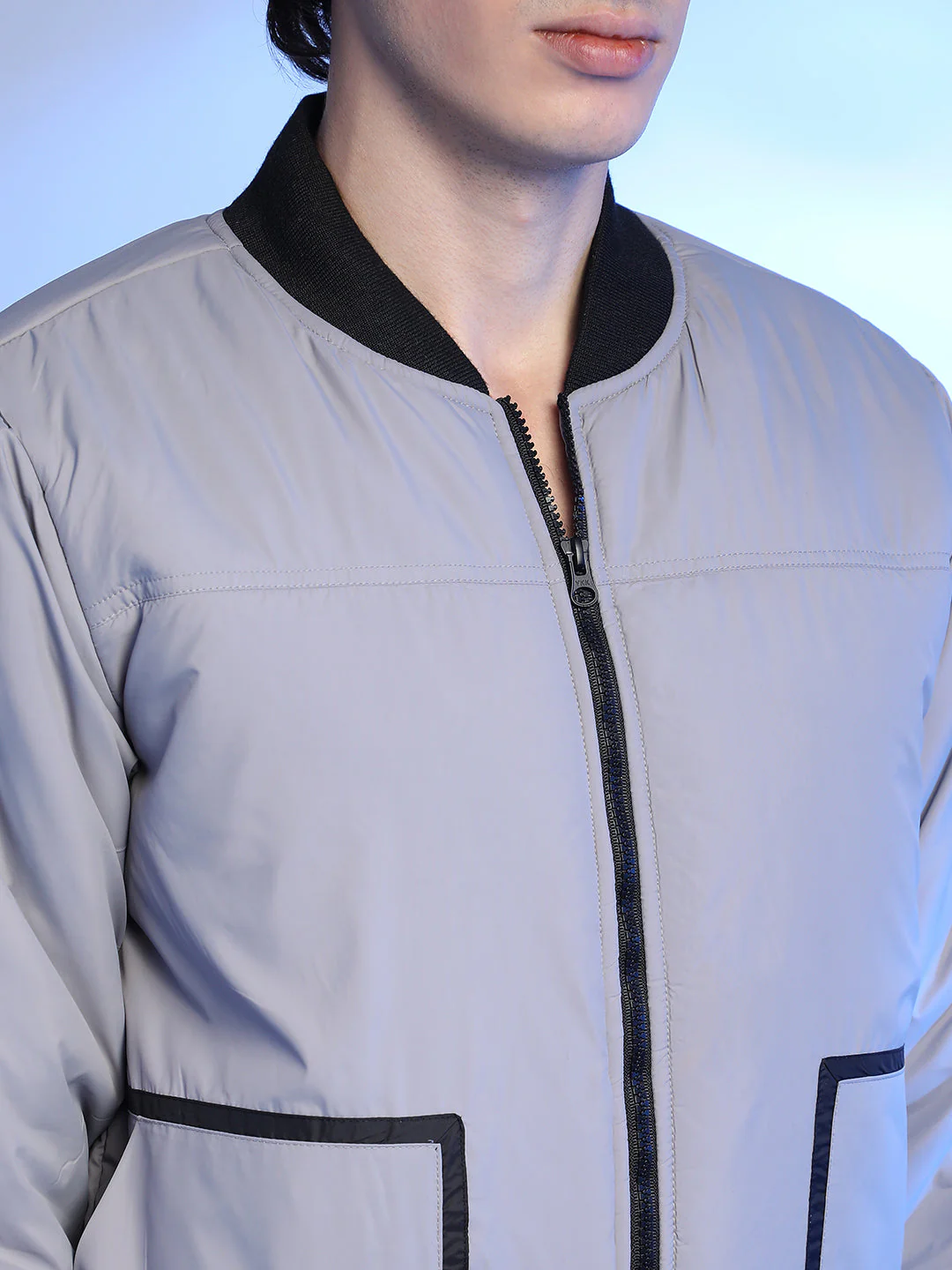 Zip-Front Puffer Jacket With Contrast Detail - Image 7