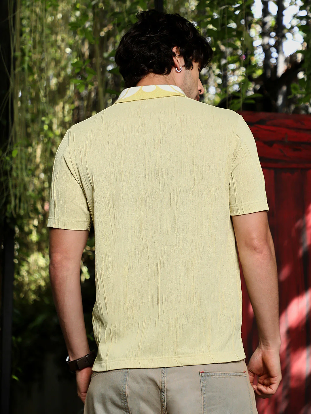 Abstract-Jacquard Polo T-Shirt - Image 4