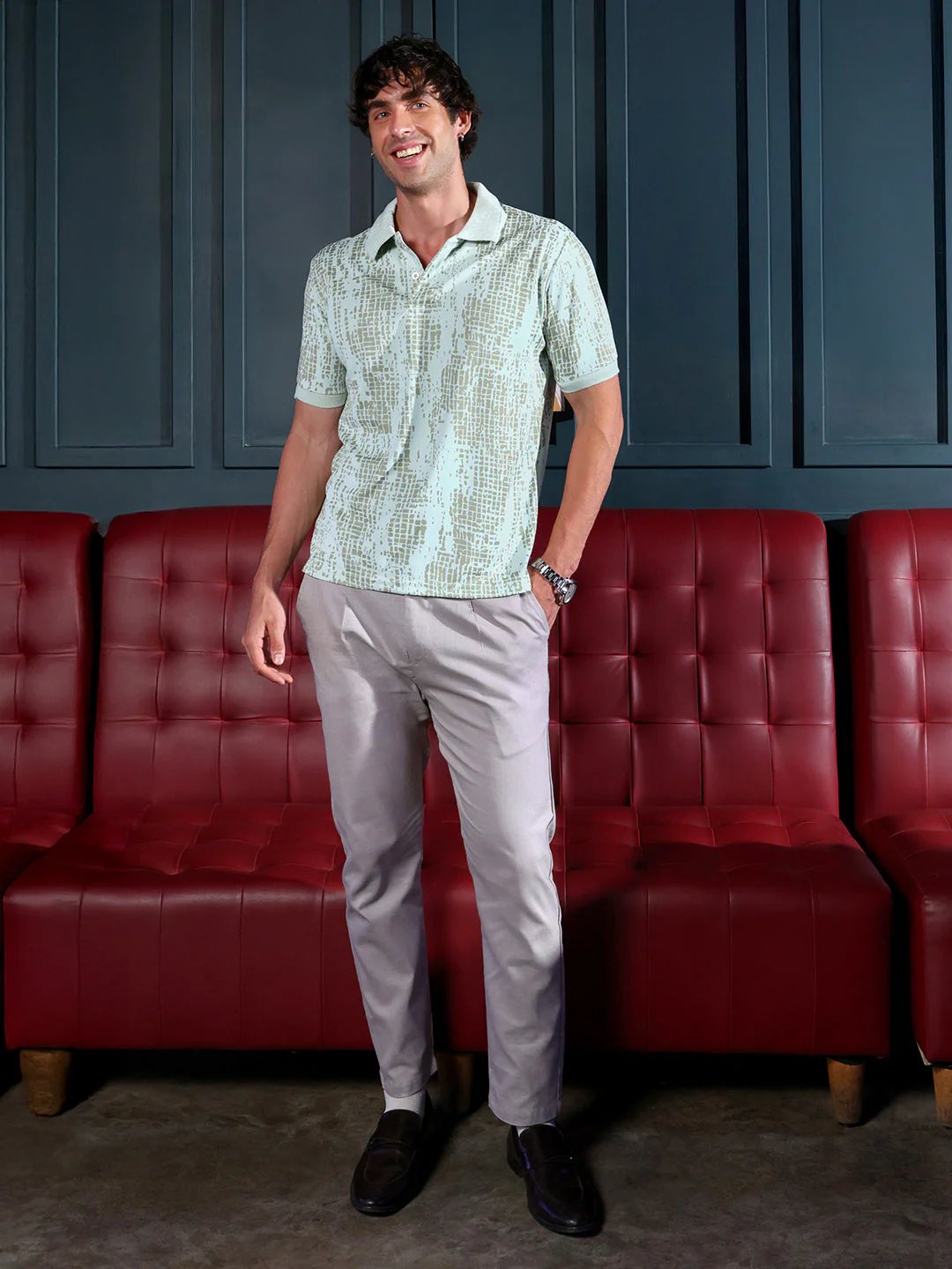 Abstract-Gravel Print Polo T-Shirt - Image 5