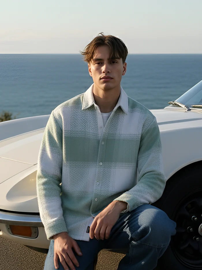 Vignette-Checkered Oversized Shirt