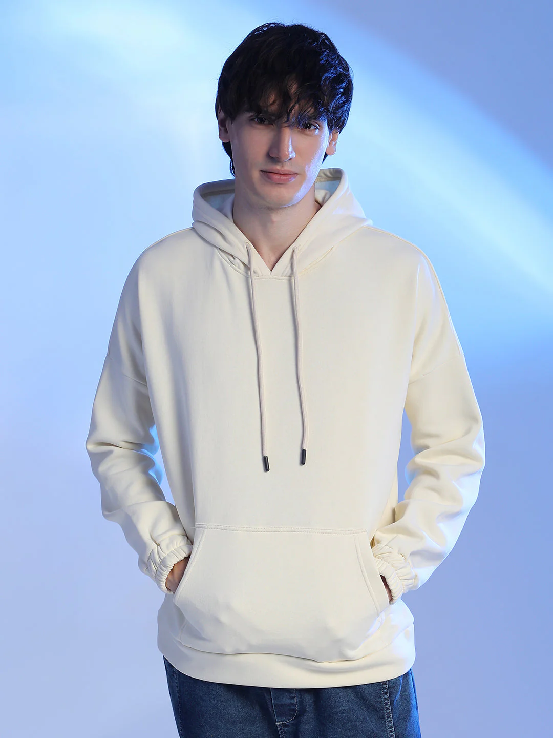 Oversized Pullover Sweatshirt With Kangaroo Pocket - Image 2