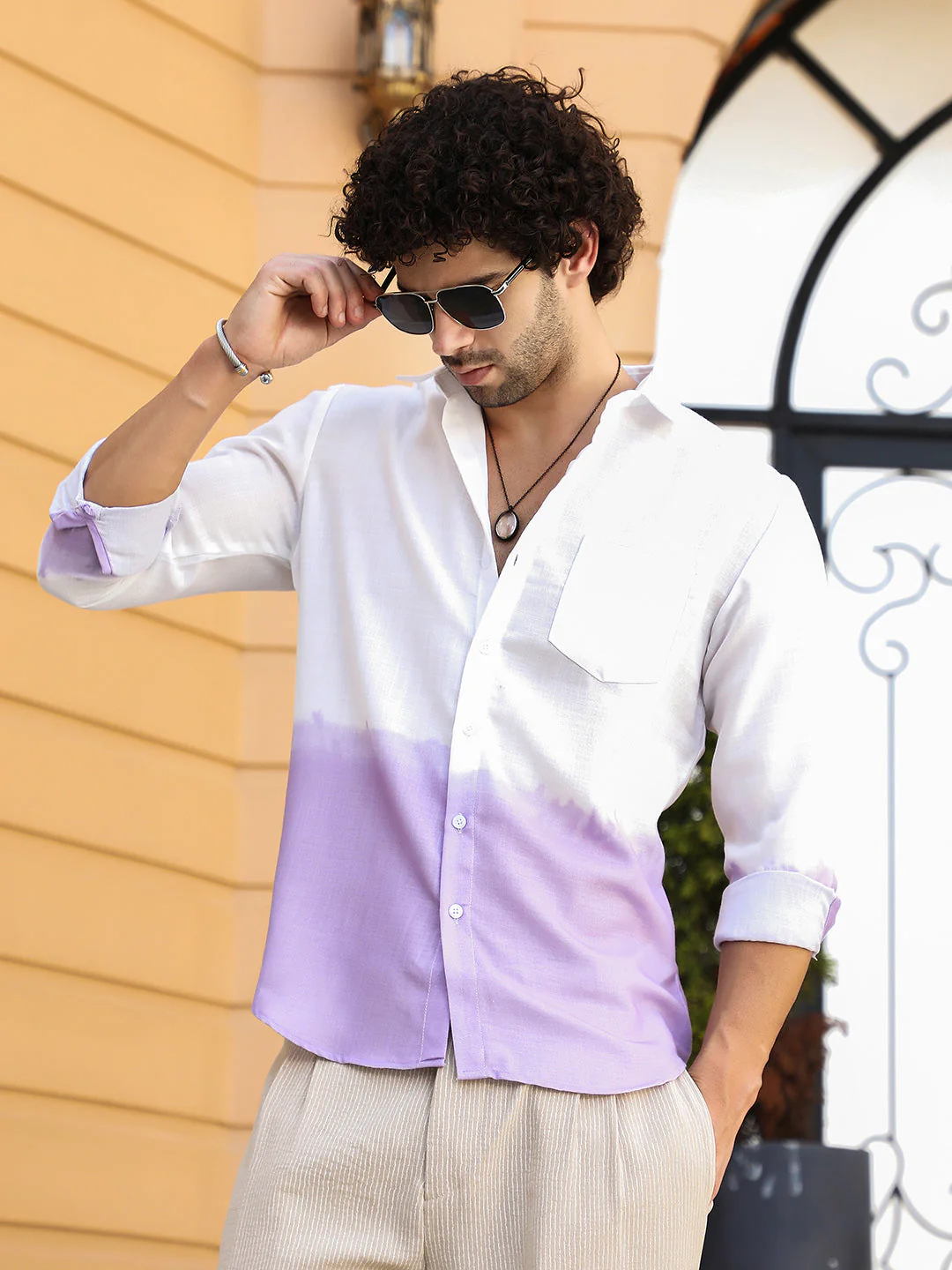 Ombre-Plunge Regular Shirt - Image 2