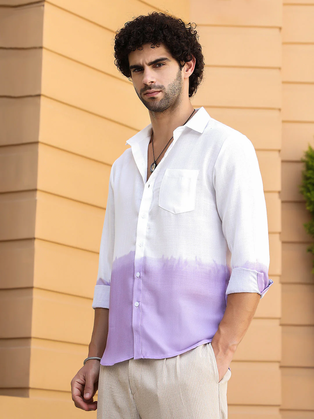 Ombre-Plunge Regular Shirt - Image 4