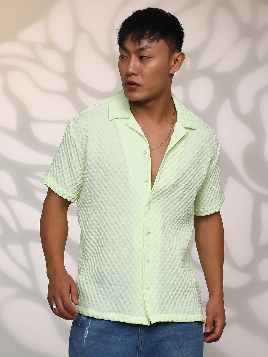 Cubic-Textured Resort Shirt - Image 2