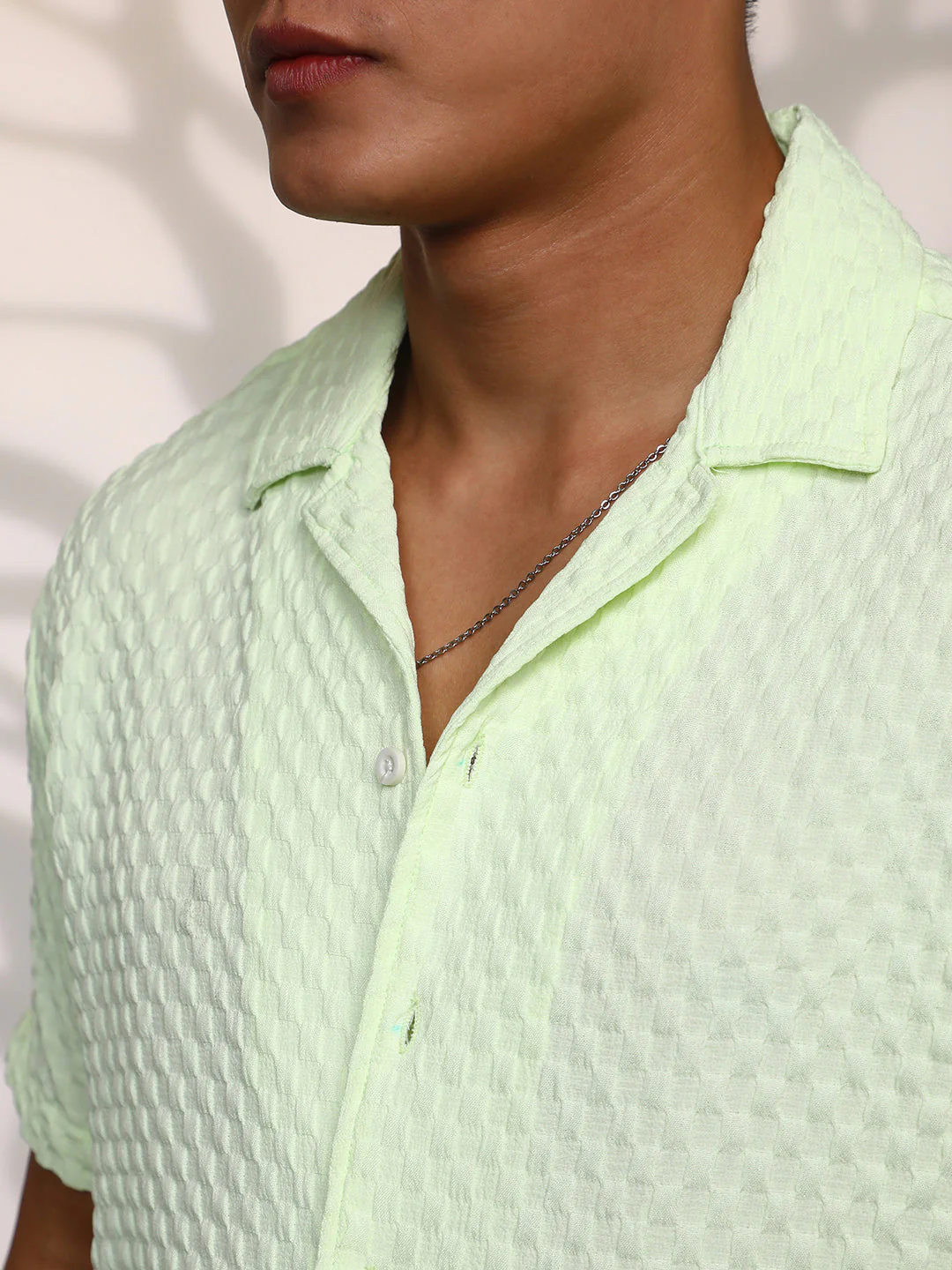 Cubic-Textured Resort Shirt - Image 7