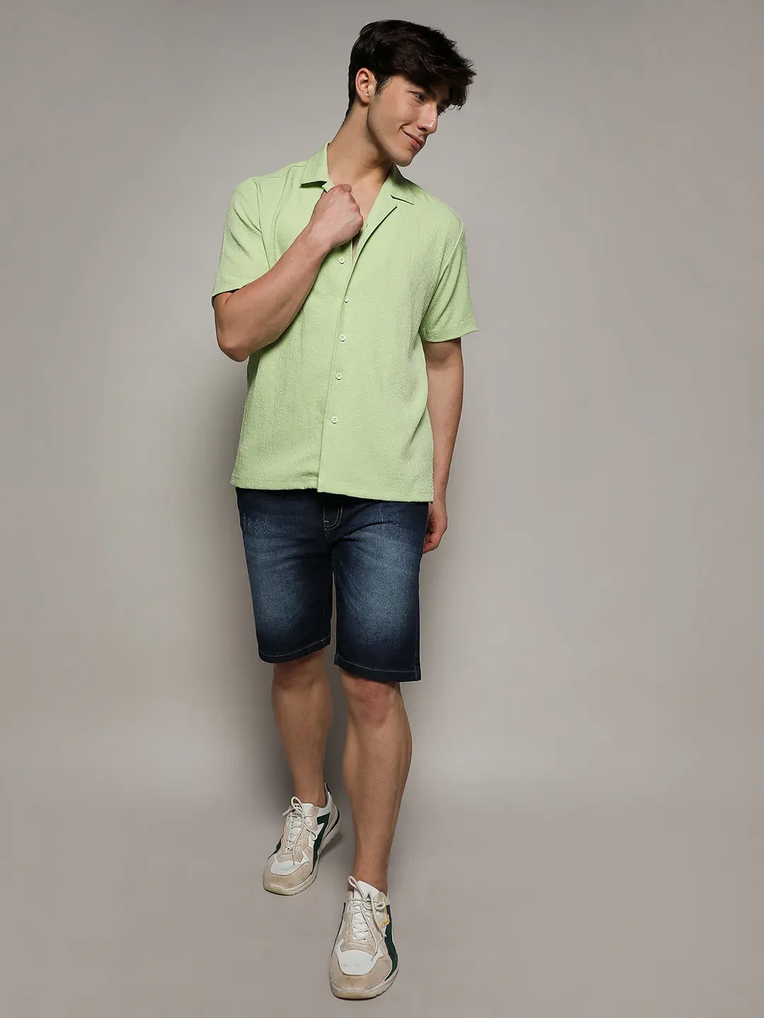 Self-Design Creased Box Shirt - Image 5