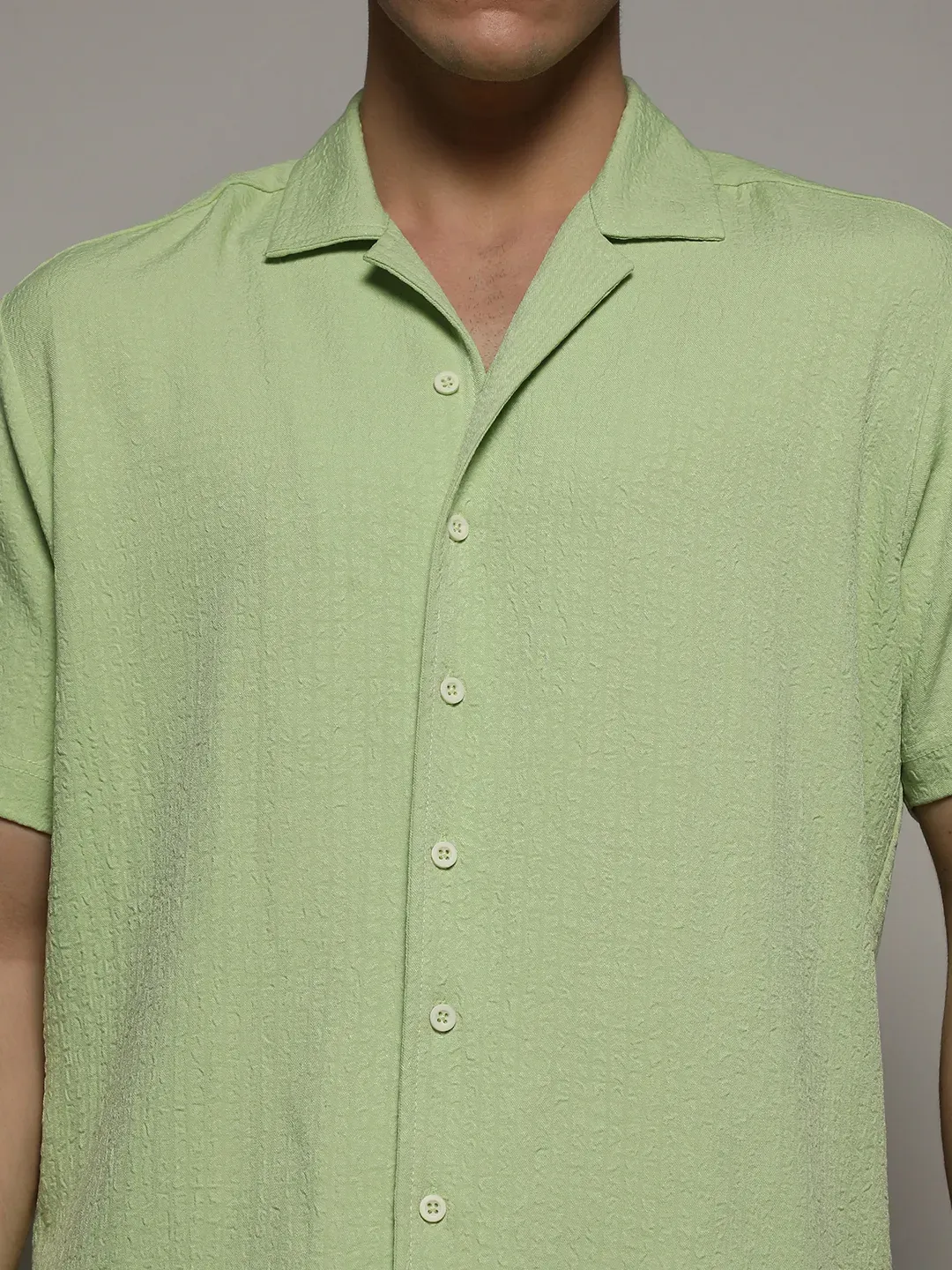 Self-Design Creased Box Shirt - Image 7