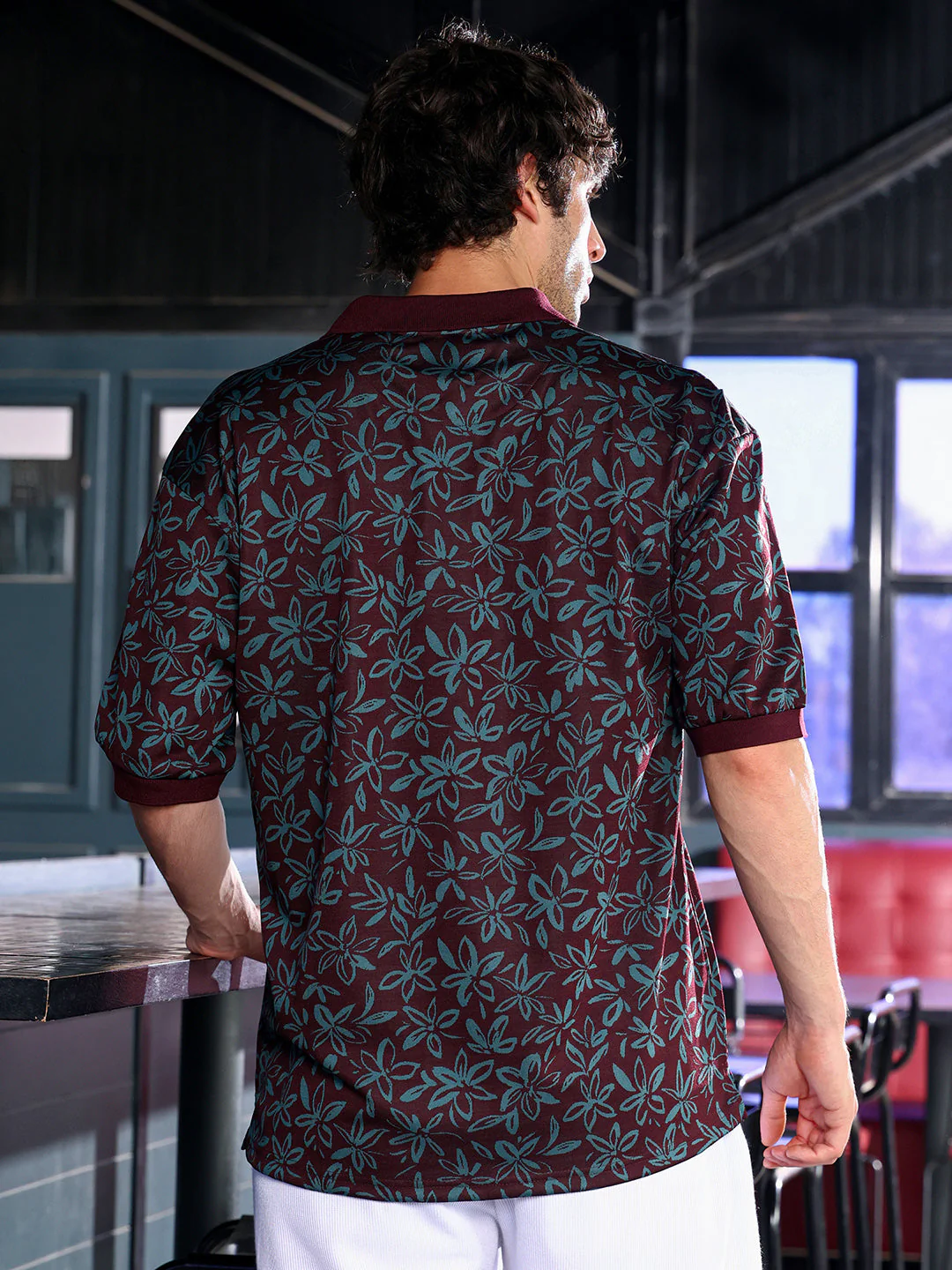 Floral-Jacquard Polo T-Shirt - Image 4