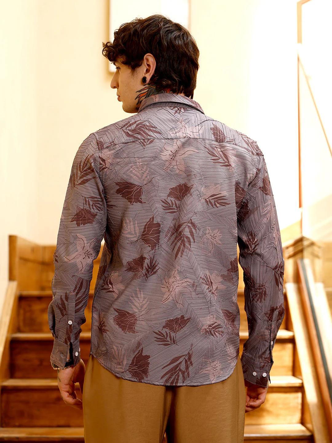 Leaf-Imprint Foliage-Tactile Shirt - Image 4