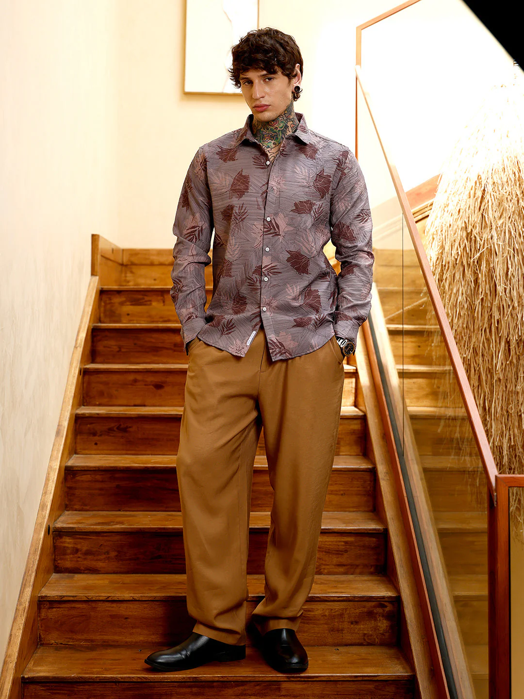 Leaf-Imprint Foliage-Tactile Shirt - Image 5