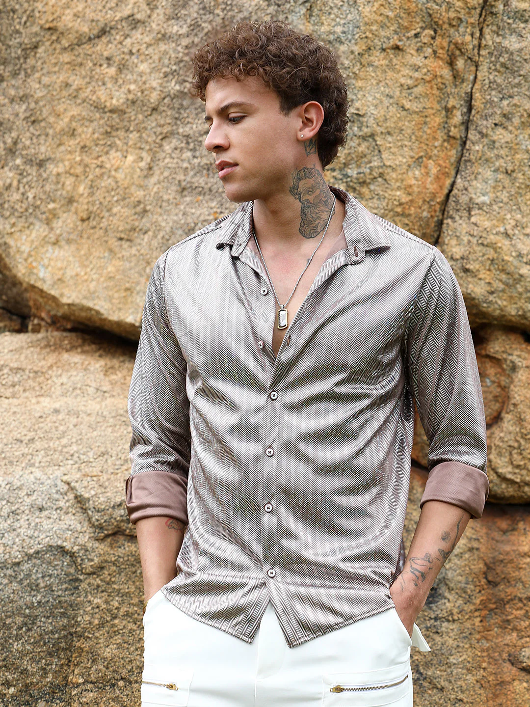Sheen Chevron Shirt - Image 2