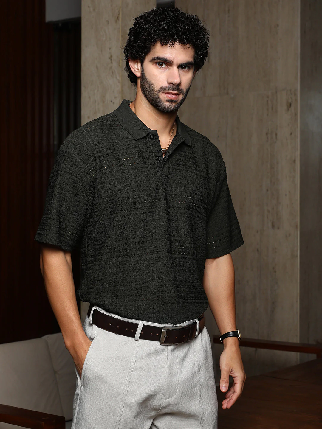 Bohomian Oversized Polo T-Shirt - Image 3