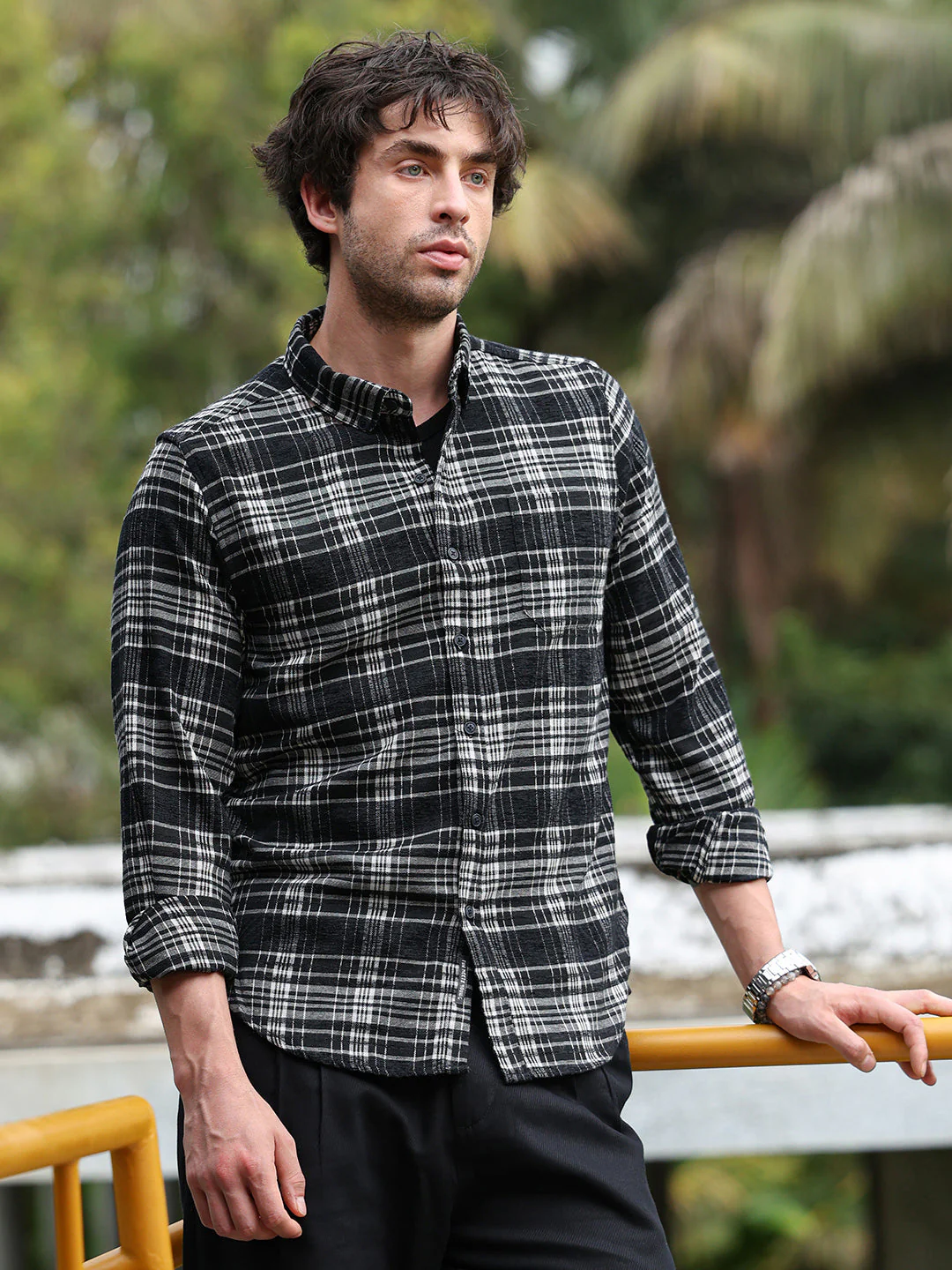 Button-Down Static-Plaid Shirt - Image 2