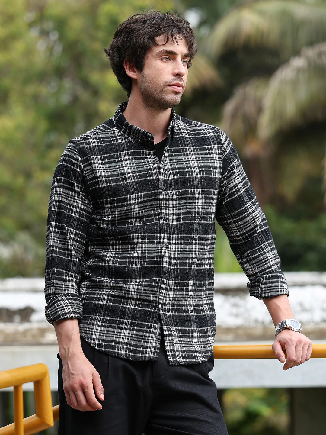 Button-Down Static-Plaid Shirt - Image 3