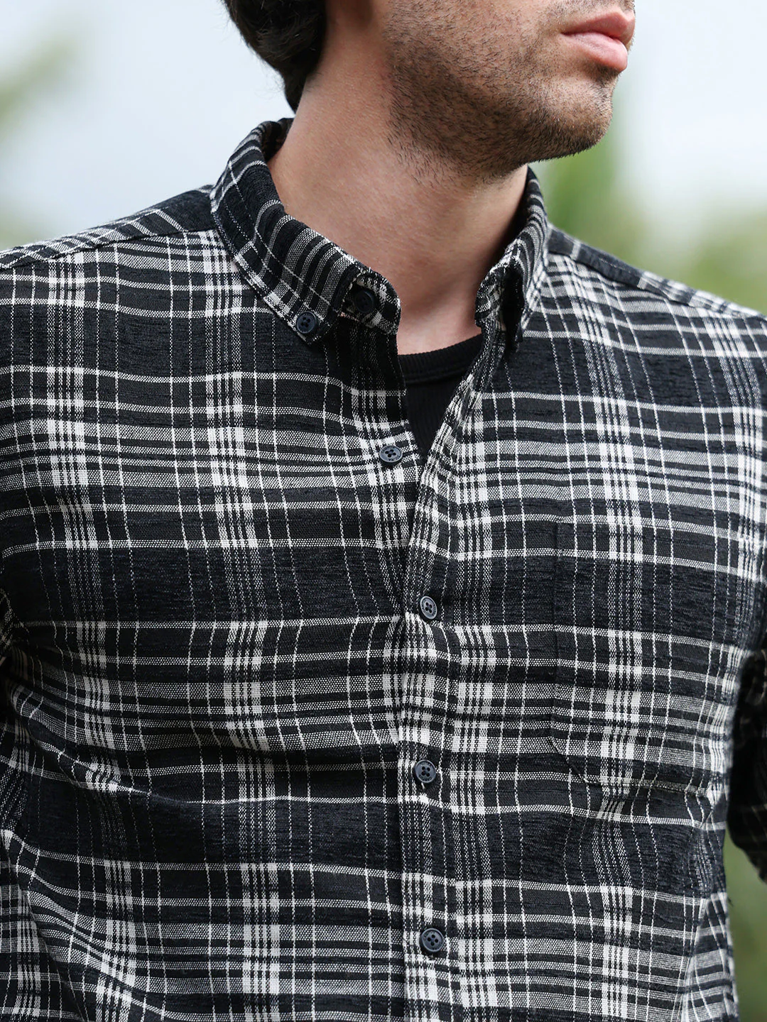 Button-Down Static-Plaid Shirt - Image 7