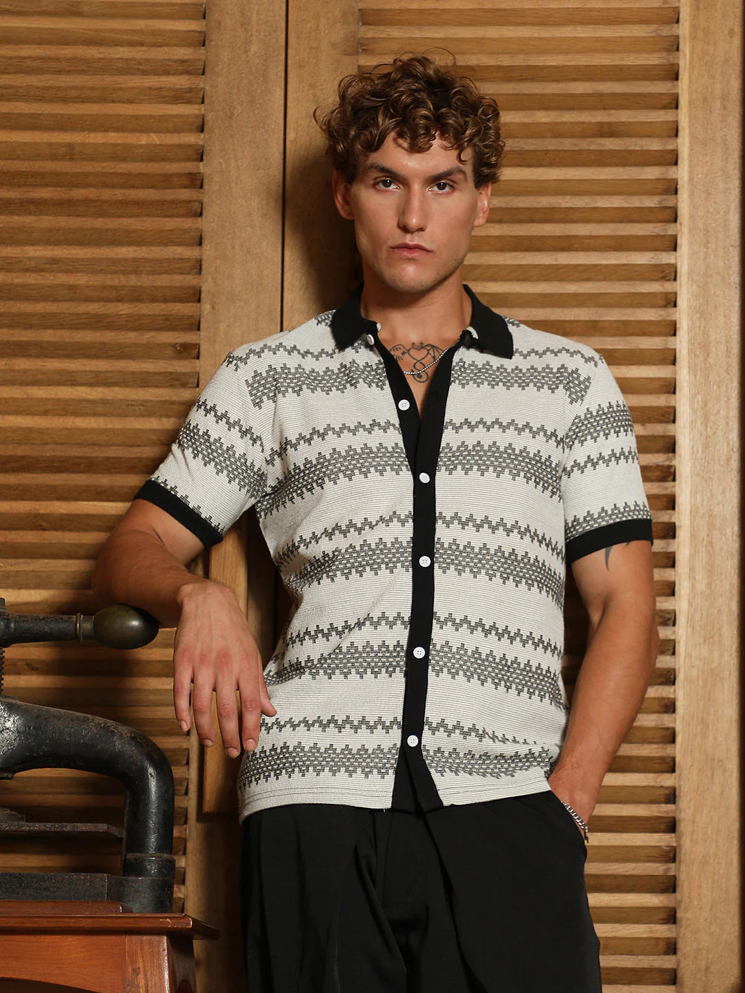 Arched-Knit Polo Shirt - Image 2