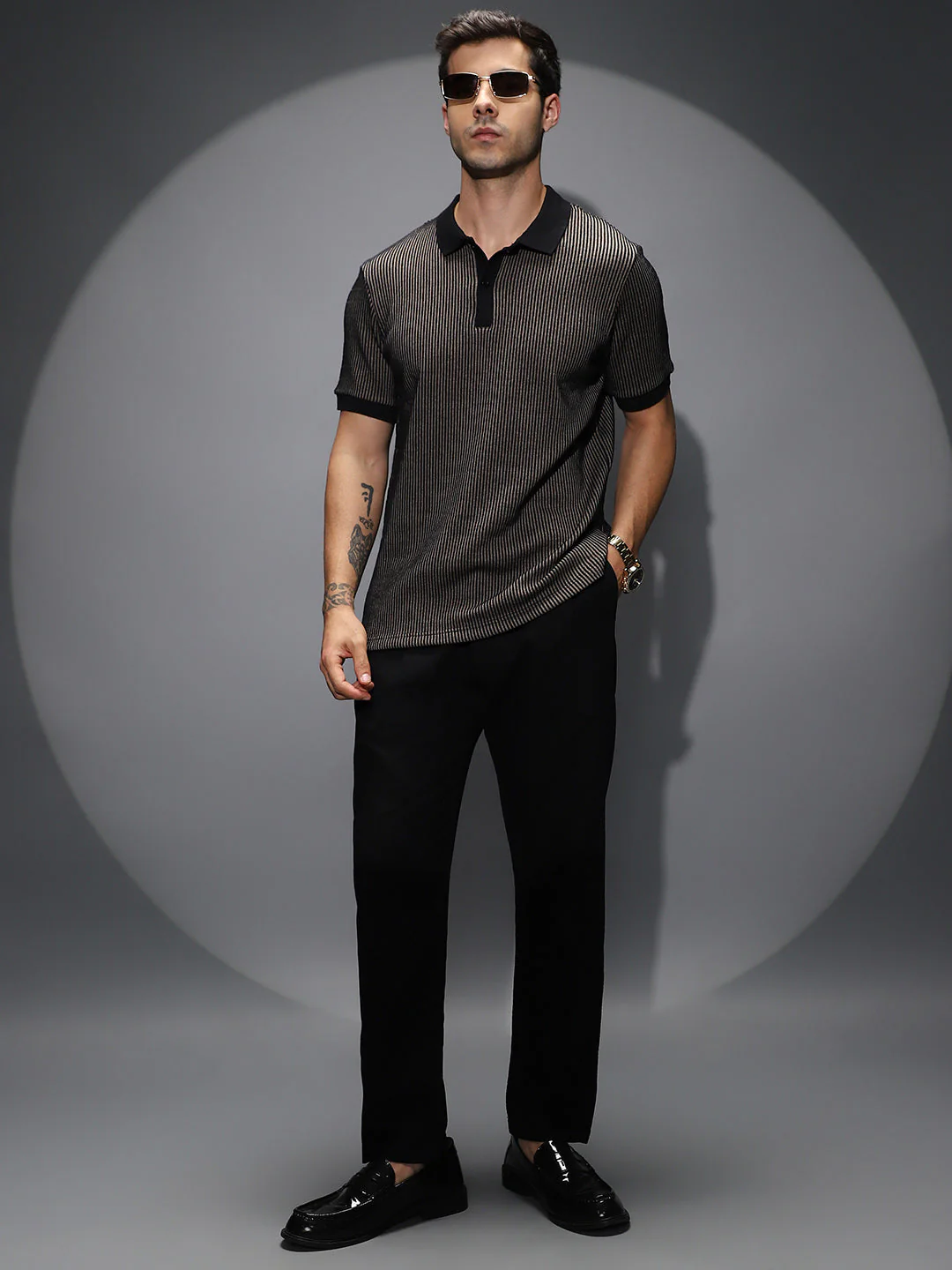Pinstriped Polo T-Shirt - Image 6