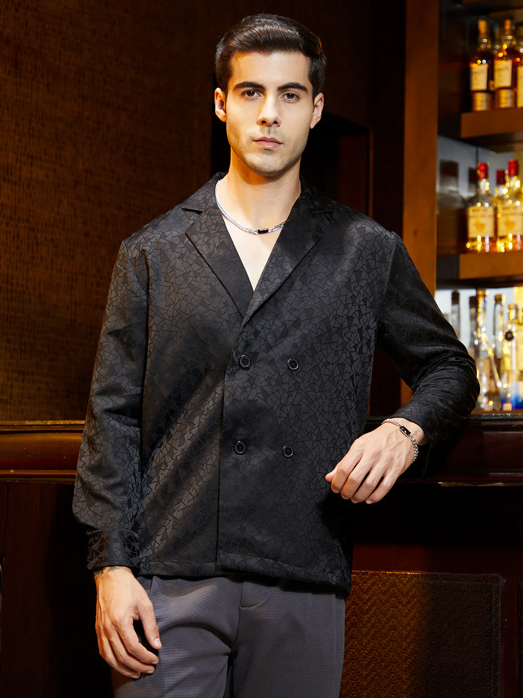 Double-Breasted Moziac Shirt - Image 2