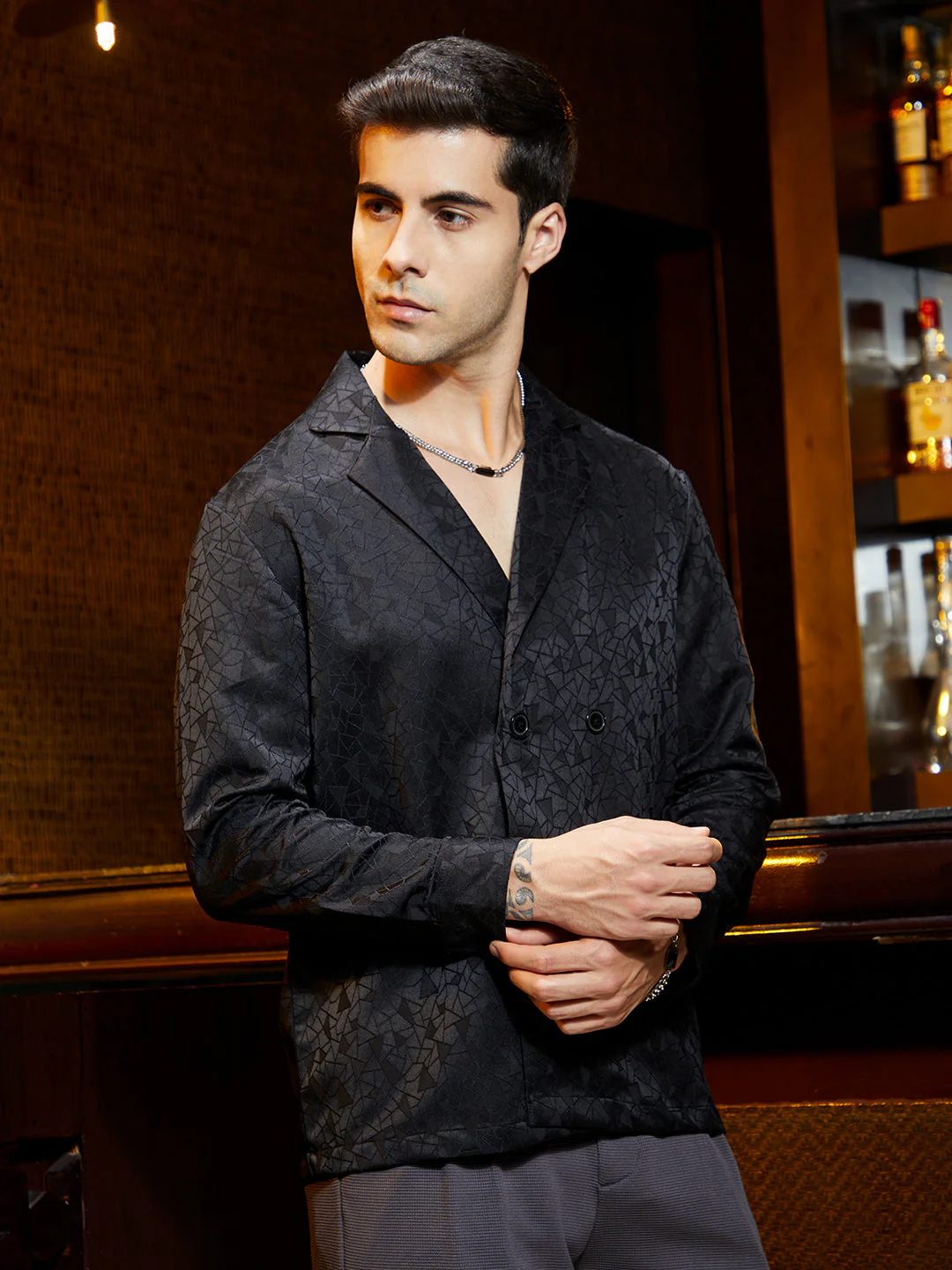 Double-Breasted Moziac Shirt - Image 3
