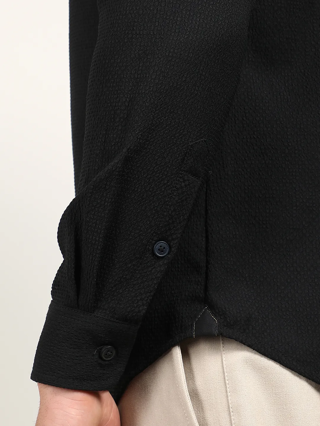 Embossed Micro Check Shirt - Image 7