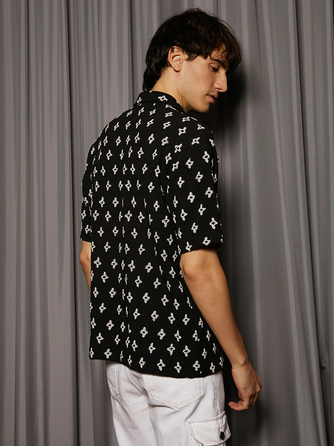 Floral-Tactile Oversized Shirt - Image 4
