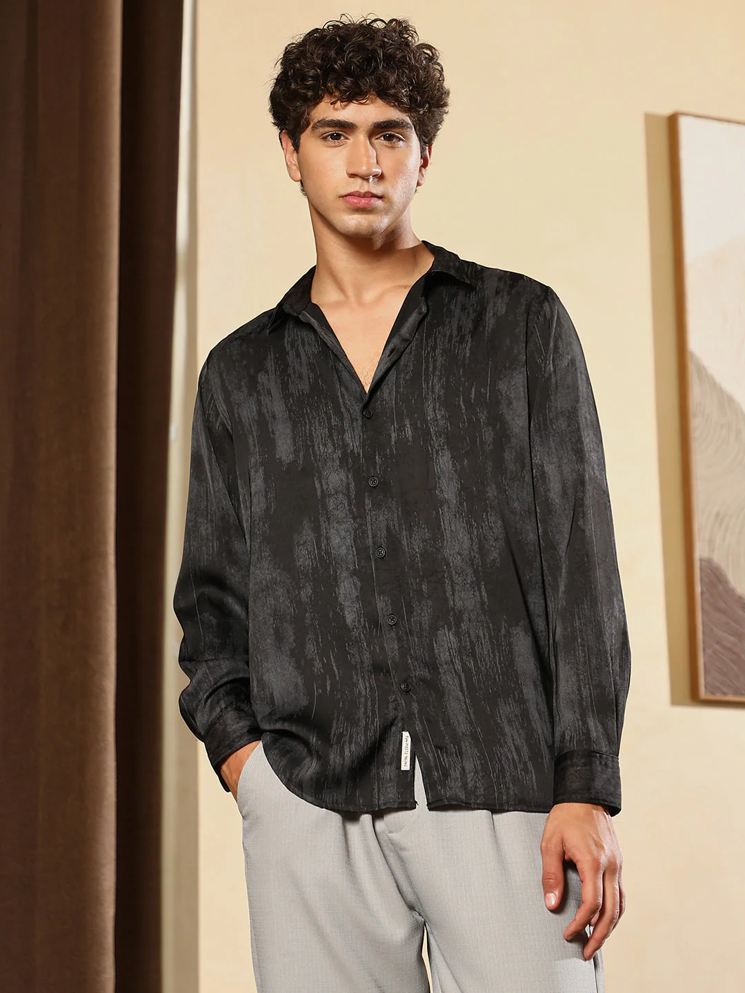 Gleaming-Grazed Satin Shirt - Image 2