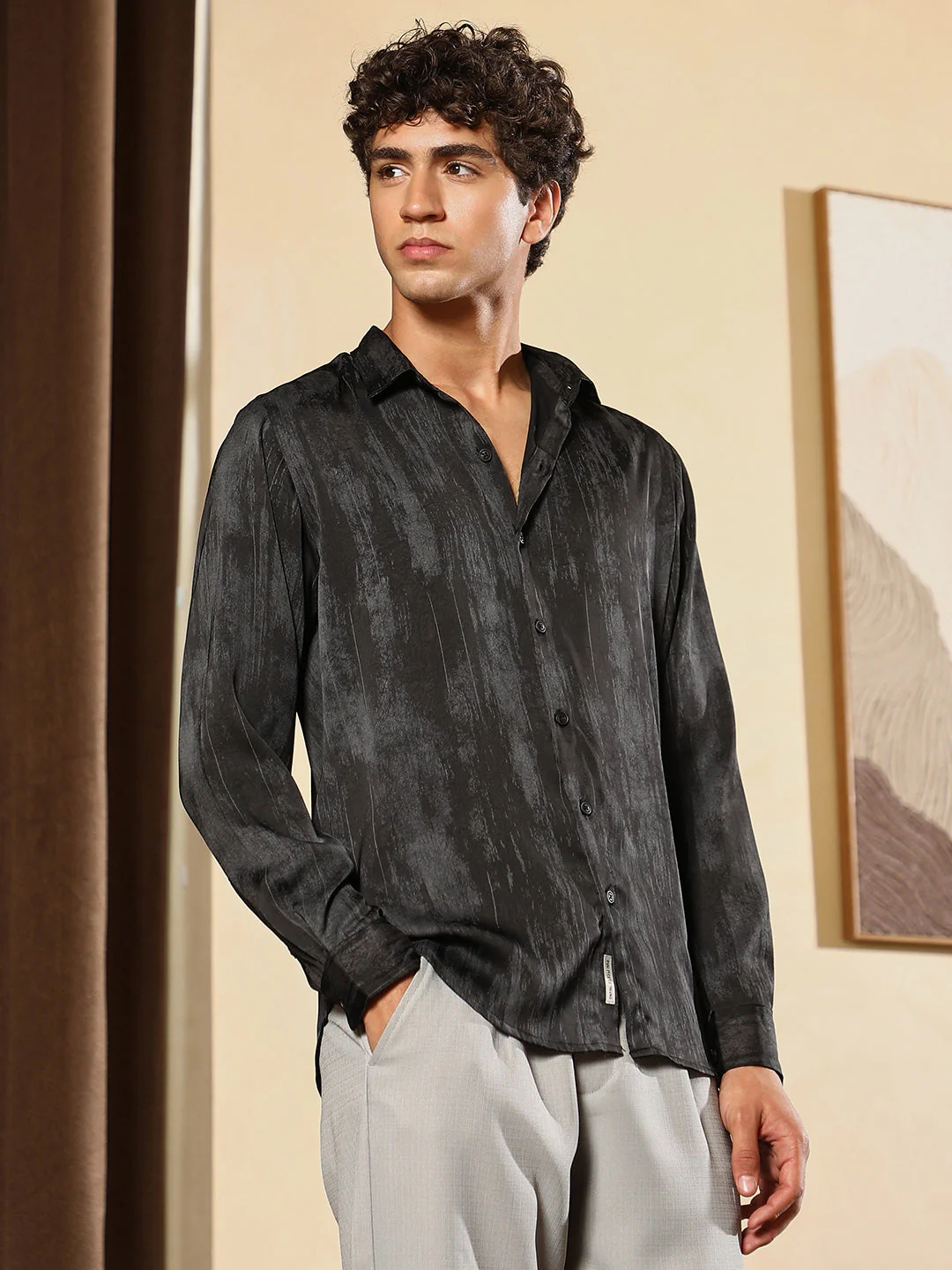 Gleaming-Grazed Satin Shirt - Image 3