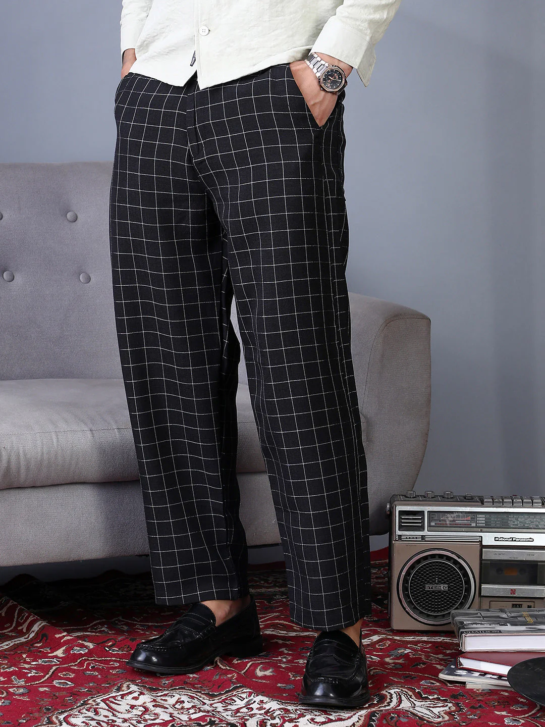 Lightweight - Graph-Check Staright Trousers - Image 3