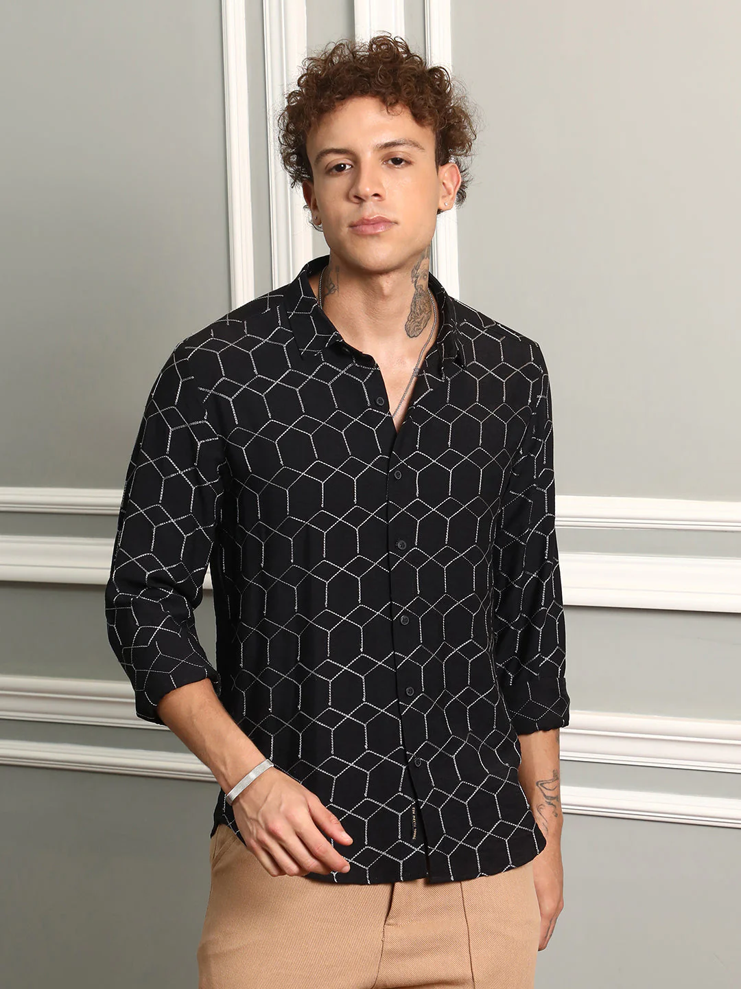Hexagon-Lined Shirt - Image 2