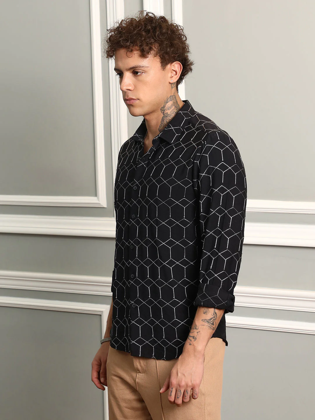 Hexagon-Lined Shirt - Image 3
