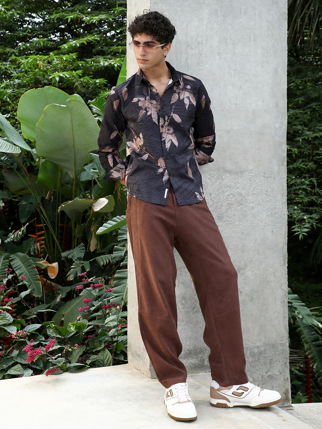 Imprinted Foliage Textured Shirt - Image 6