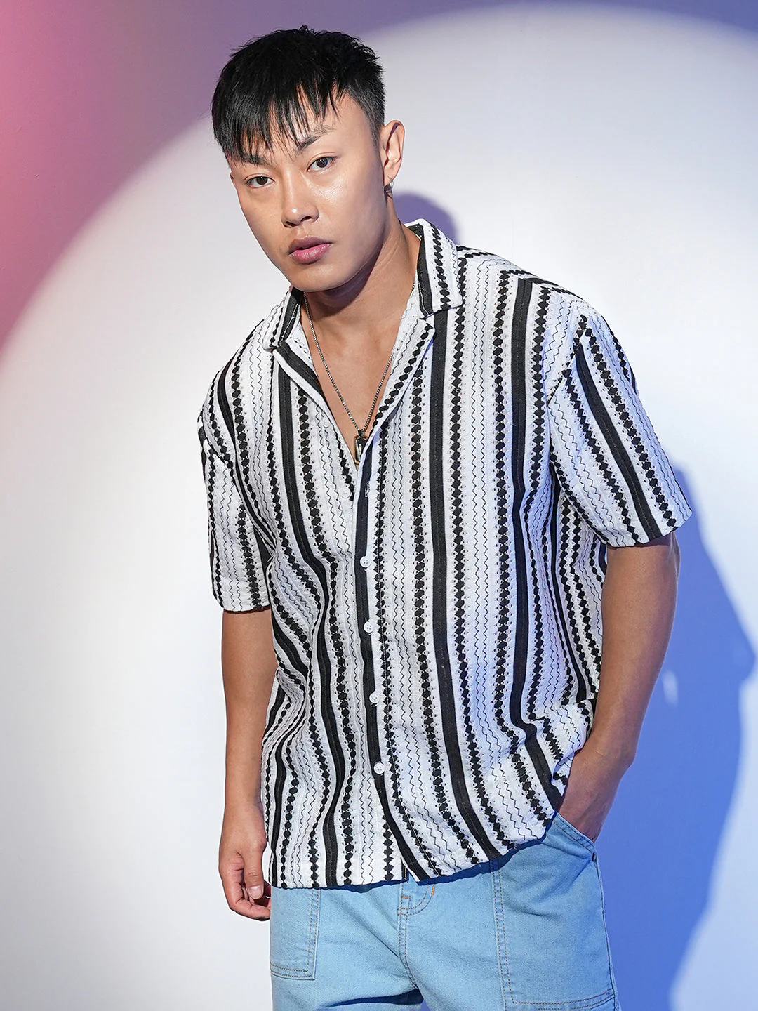 Bohemian Knit Oversized Shirt - Image 2
