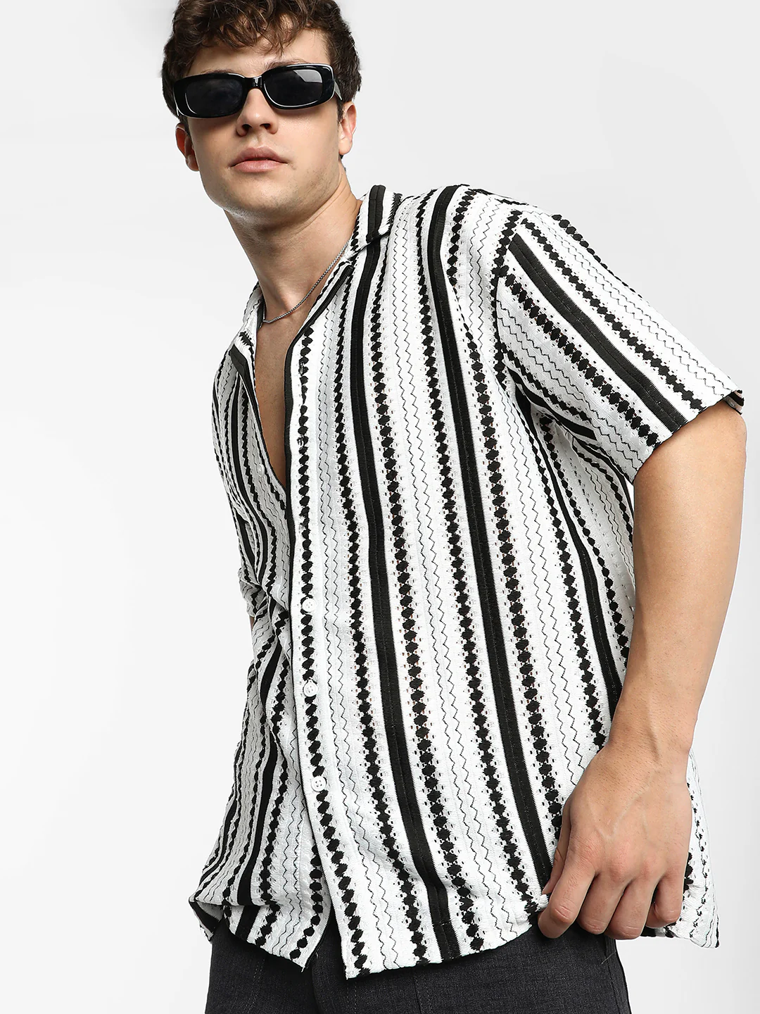 Bohemian Knit Oversized Shirt - Image 8