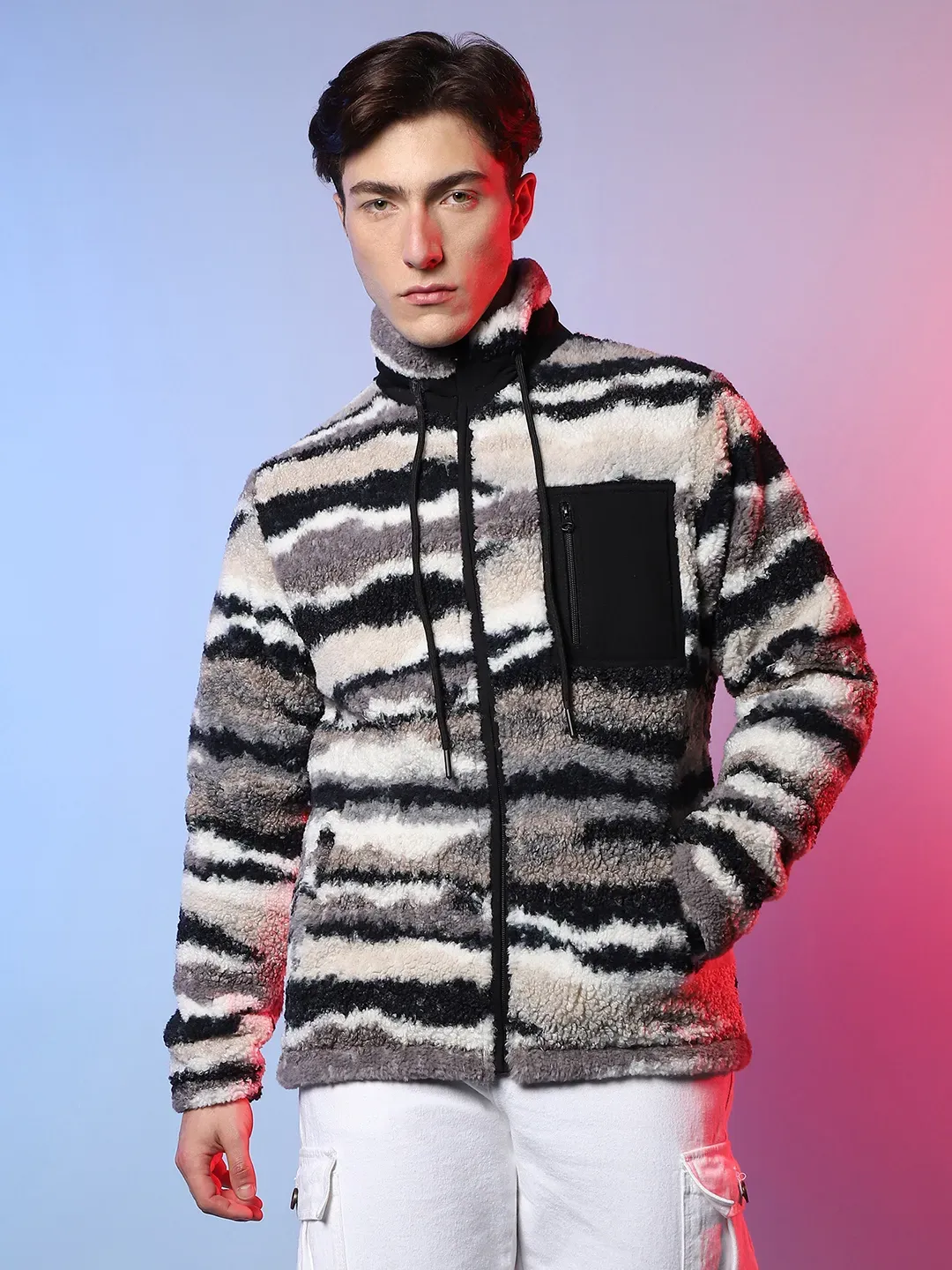 Camouflage Sherpa Puffer Jacket - Image 2