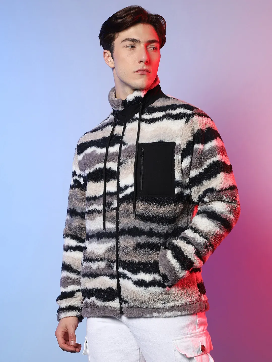 Camouflage Sherpa Puffer Jacket - Image 3