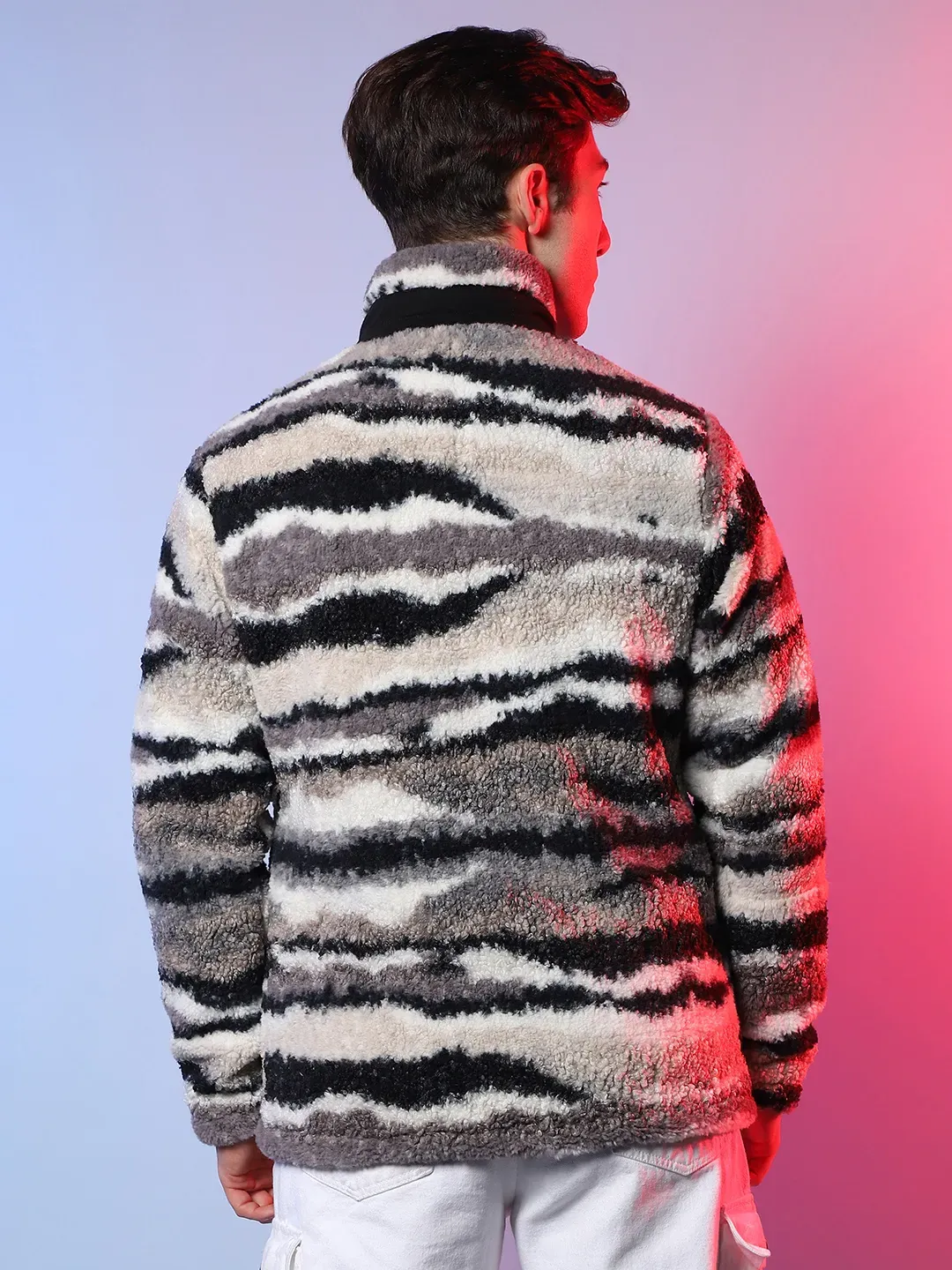 Camouflage Sherpa Puffer Jacket - Image 4