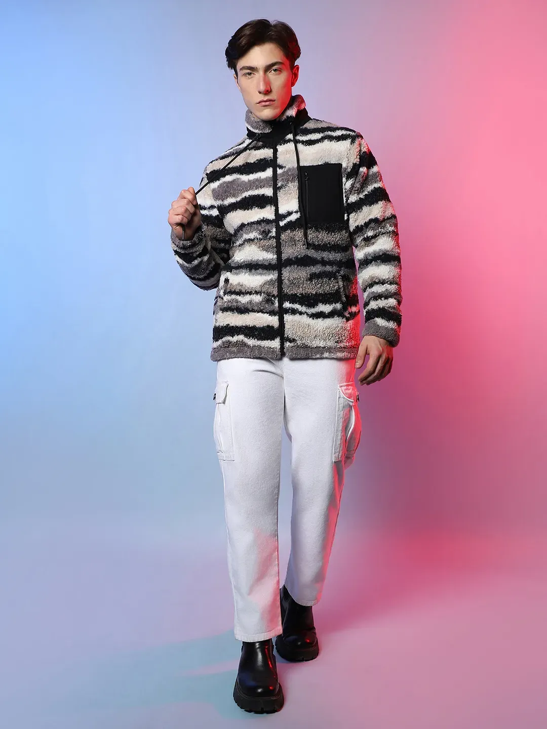Camouflage Sherpa Puffer Jacket - Image 5