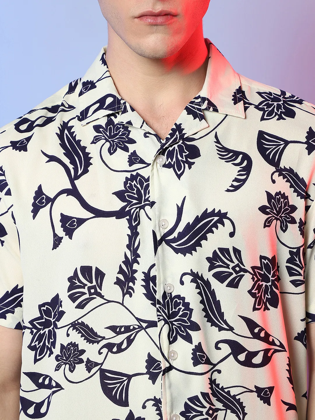 Contrast Flower Shirt - Image 4